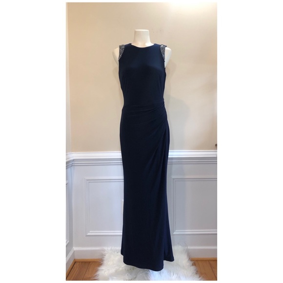 ralph lauren navy long dress